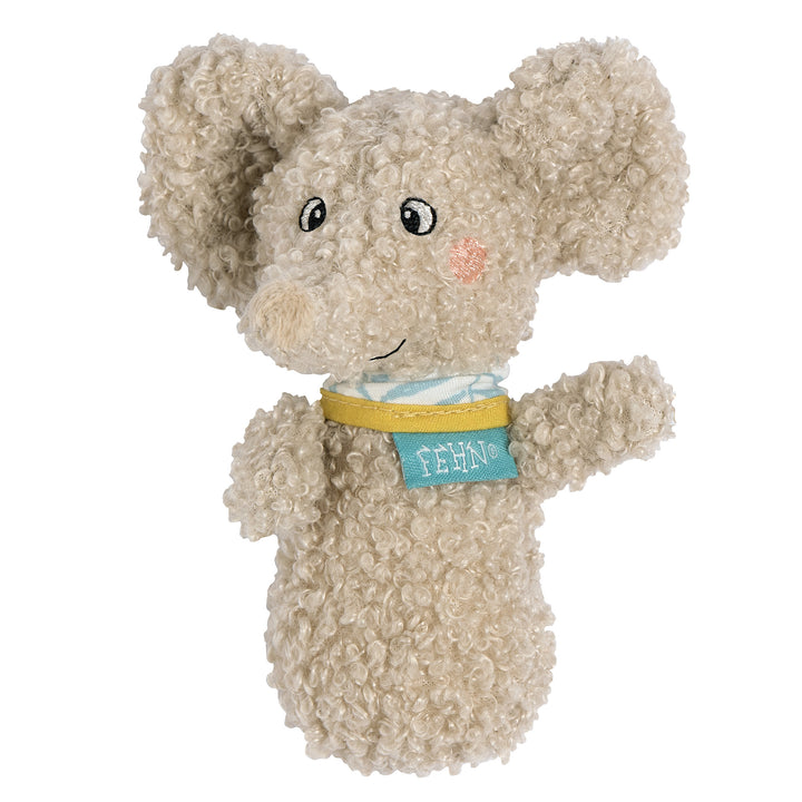Baby Mini-Rassel Elefant aus weichem Curly-Stoff