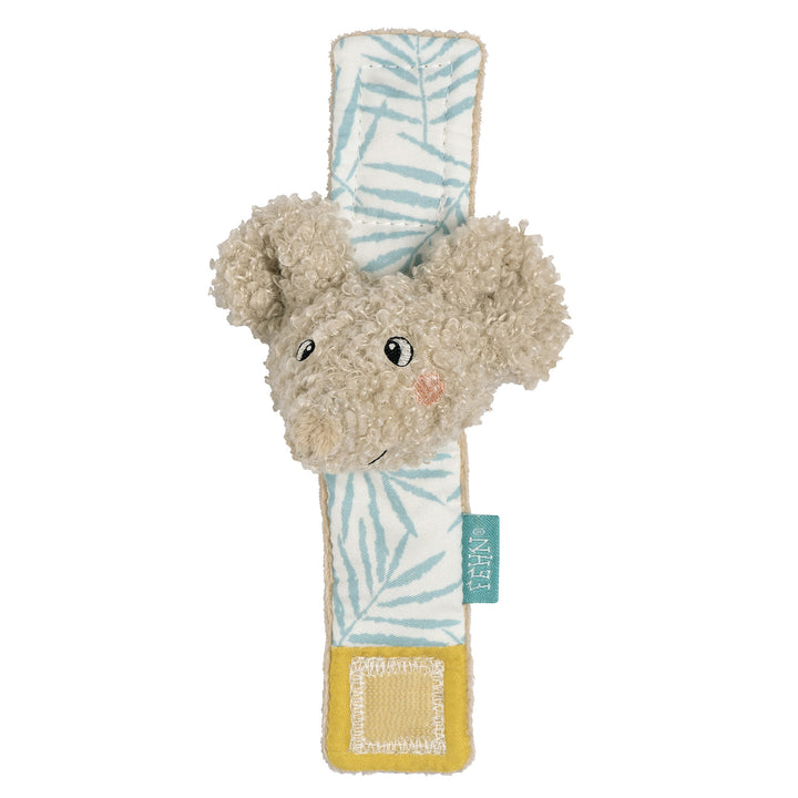 Baby Rasselarmband Elefant aus weichem Curly-Stoff
