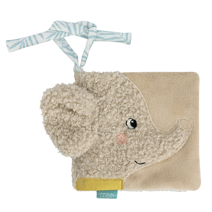 Baby Stoffbuch Elefant aus weichem Curly-Stoff