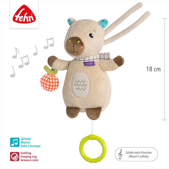 Baby Spieluhr Capybara, 18 cm, mit Melodie "Mozart´s Wiegenlied"