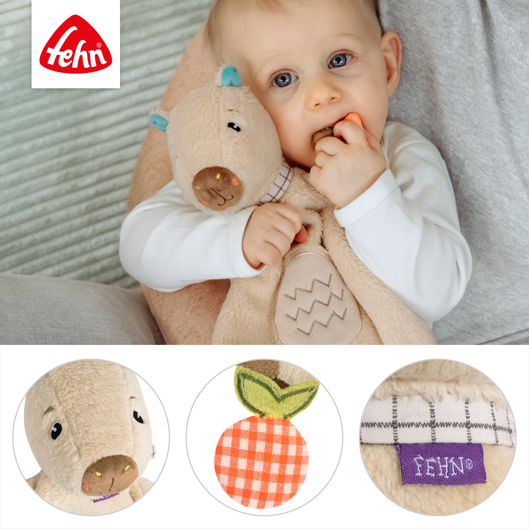 Detailansicht des Baby Schmusetuchs Capybara