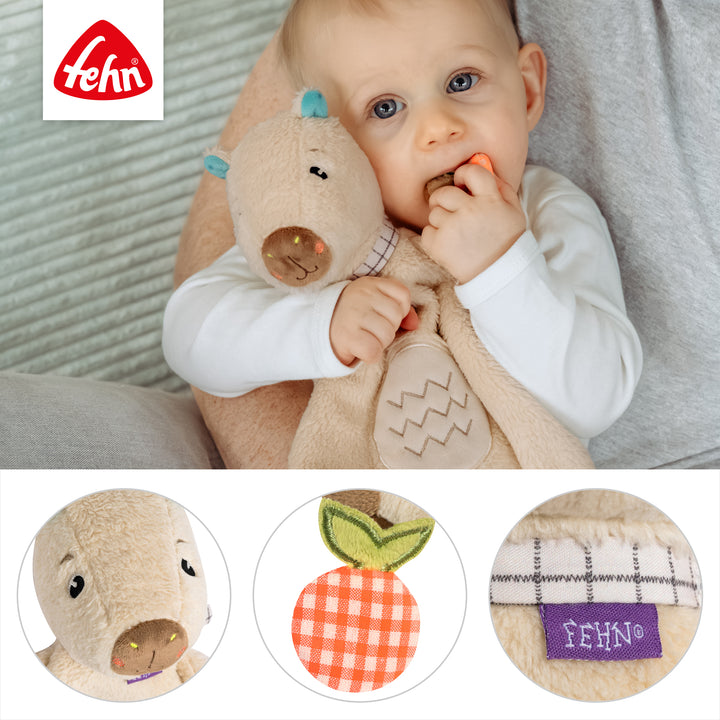 Detailansicht des Baby Schmusetuchs Capybara