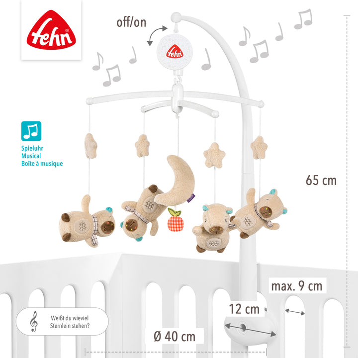 Baby Musik-Mobile Capybara mit Melodie "Weißt du wieviel Sternlein stehen", Ø 40 cm