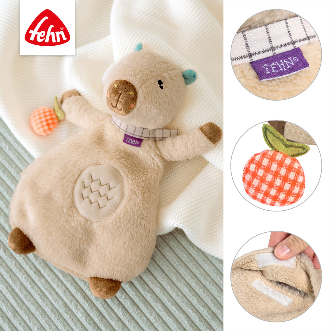 Details des Baby Wärmetier Capybara mit Klettverschluss