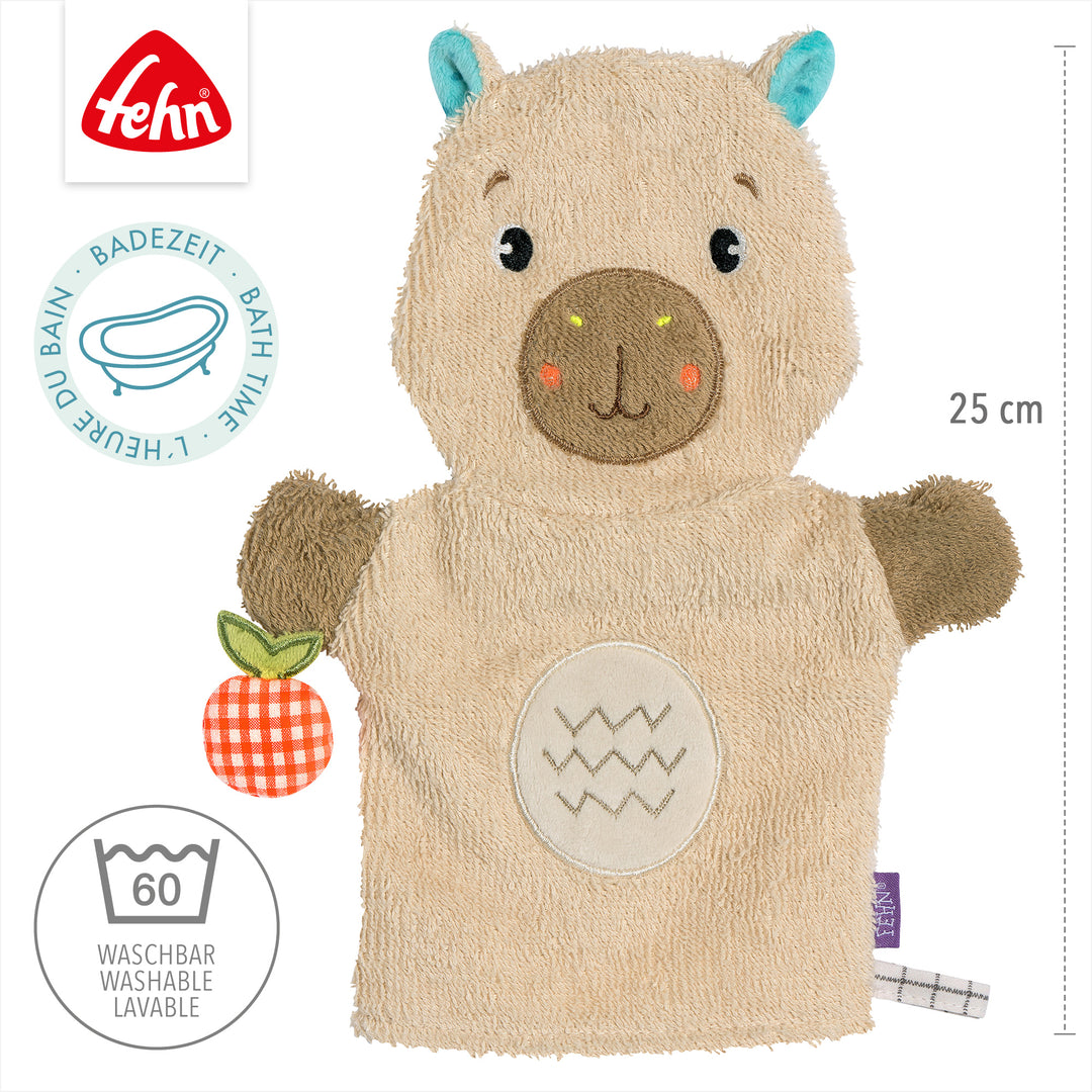 Baby Waschhandschuh Capybara, 25 cm, waschbar bei 60°C