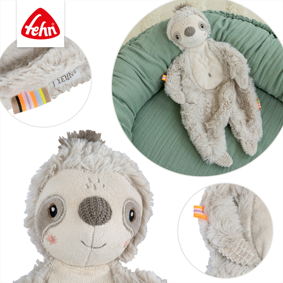 Detailansicht des Baby Schmusetuchs Faultier