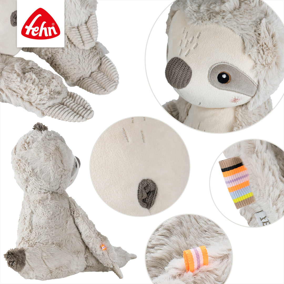 Detailansicht des Baby Kuscheltier Faultier XL