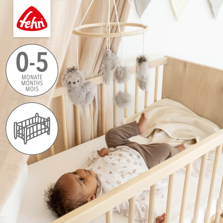 Baby Holz-Mobile Faultier mit Holzring