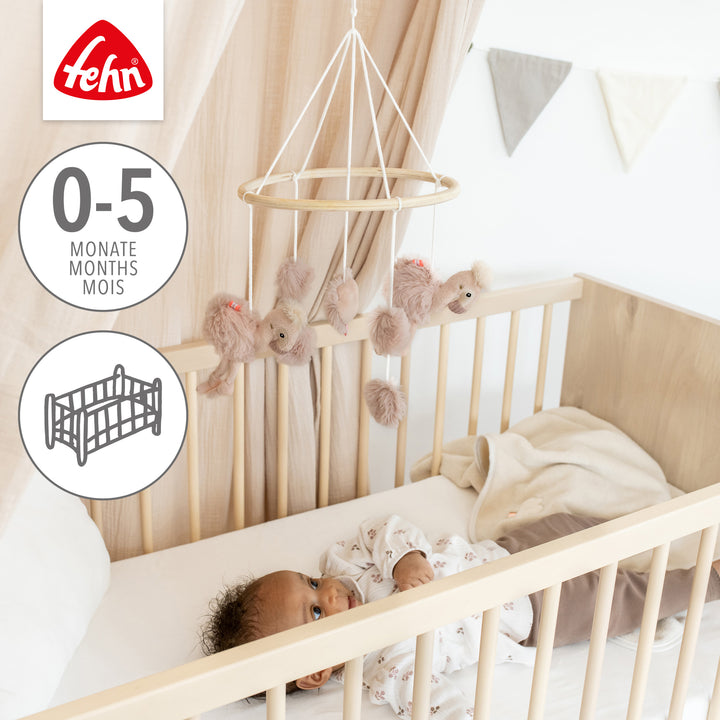 Baby Holz-Mobile Flamingo mit Holzring