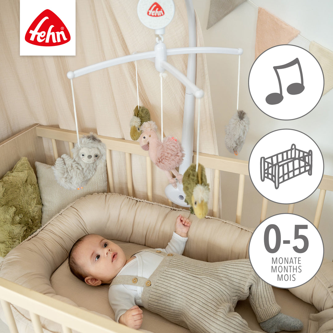 Baby Musik-Mobile Lazy, Crazy &amp; Pink mit Spieluhr