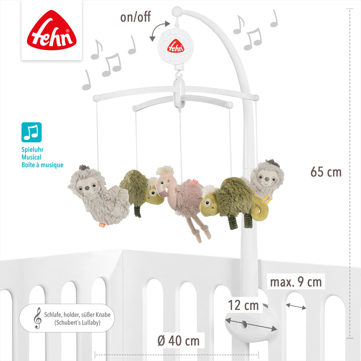 Musik-Mobile Lazy, Crazy &amp; Pink, Melodie "Schubert´s Wiegenlied", Ø 40 cm