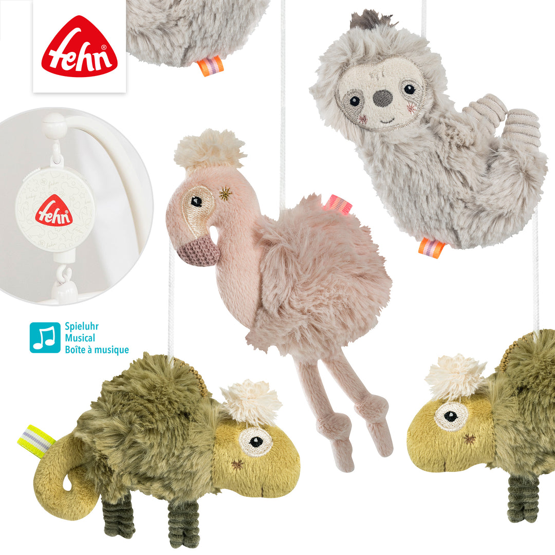 Detailansicht des Baby Musik-Mobile Lazy, Crazy &amp; Pink mit Plüschfiguren