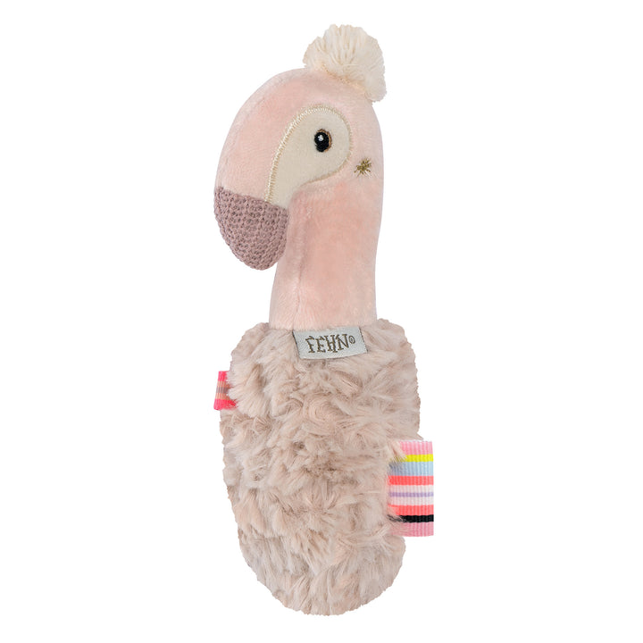 Baby Stabgreifling Flamingo aus weichem Plüsch