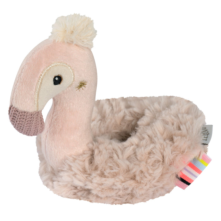 Baby Ring-Greifling Flamingo aus weichem Plüsch