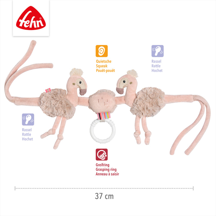 Baby Kinderwagenkette Flamingo, 37 cm