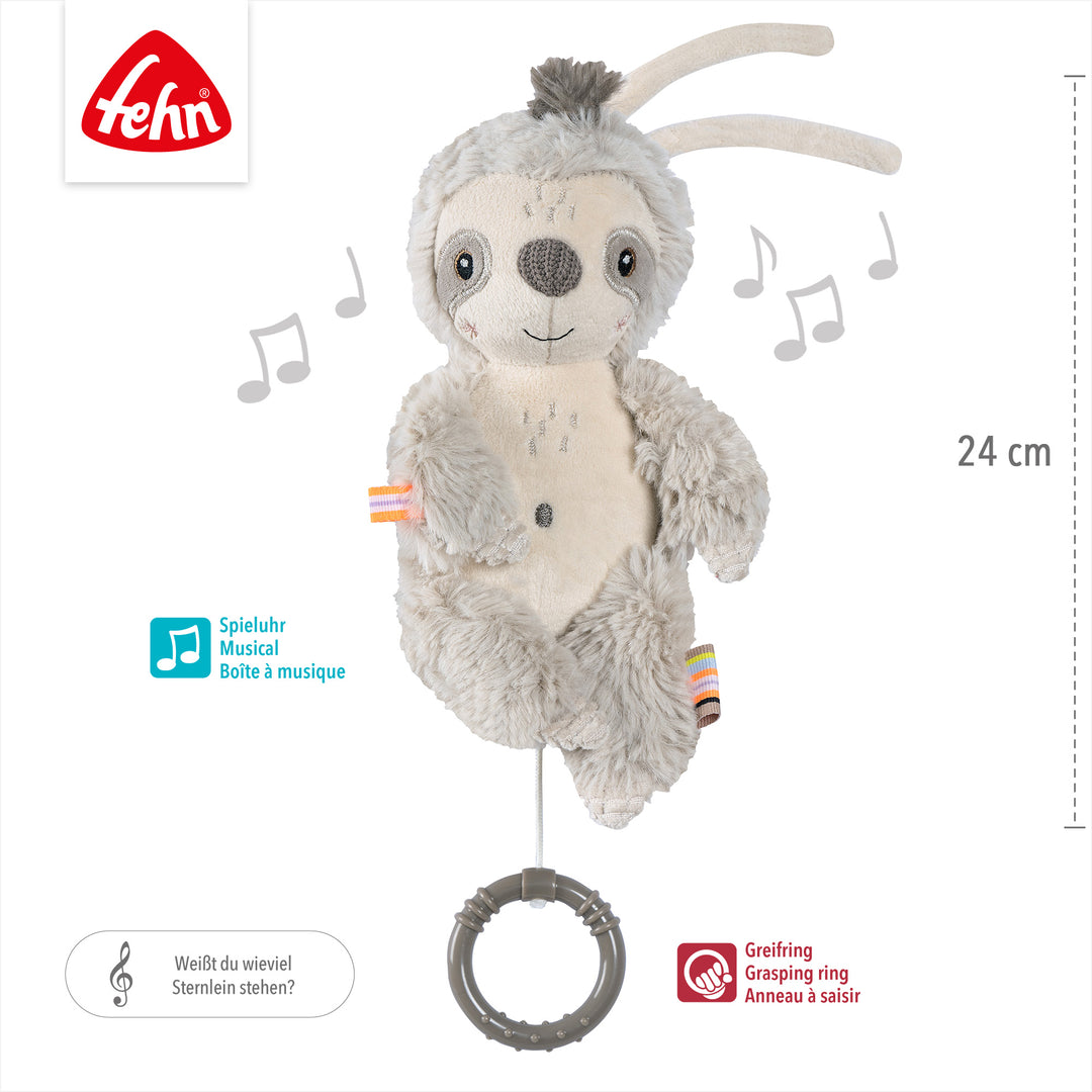 Spieluhr Faultier, 24 cm, Melodie "Weißt du wie viel Sternlein stehen"