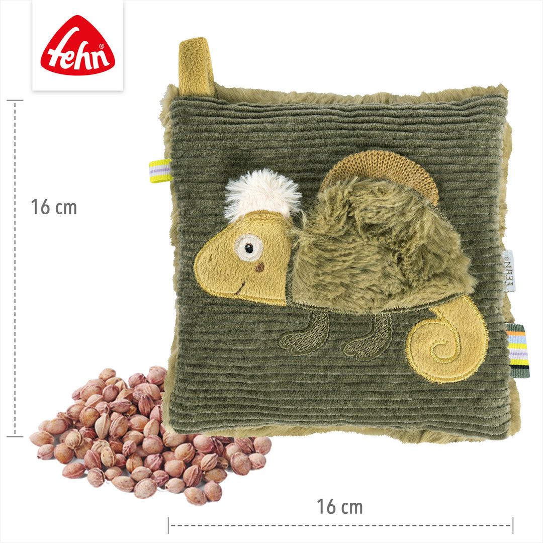 Baby Kirschkernkissen Chamäleon, 16 x 16 cm