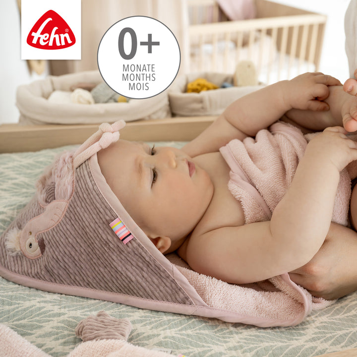 Baby Kapuzenbadetuch Flamingo aus weichem Frottee