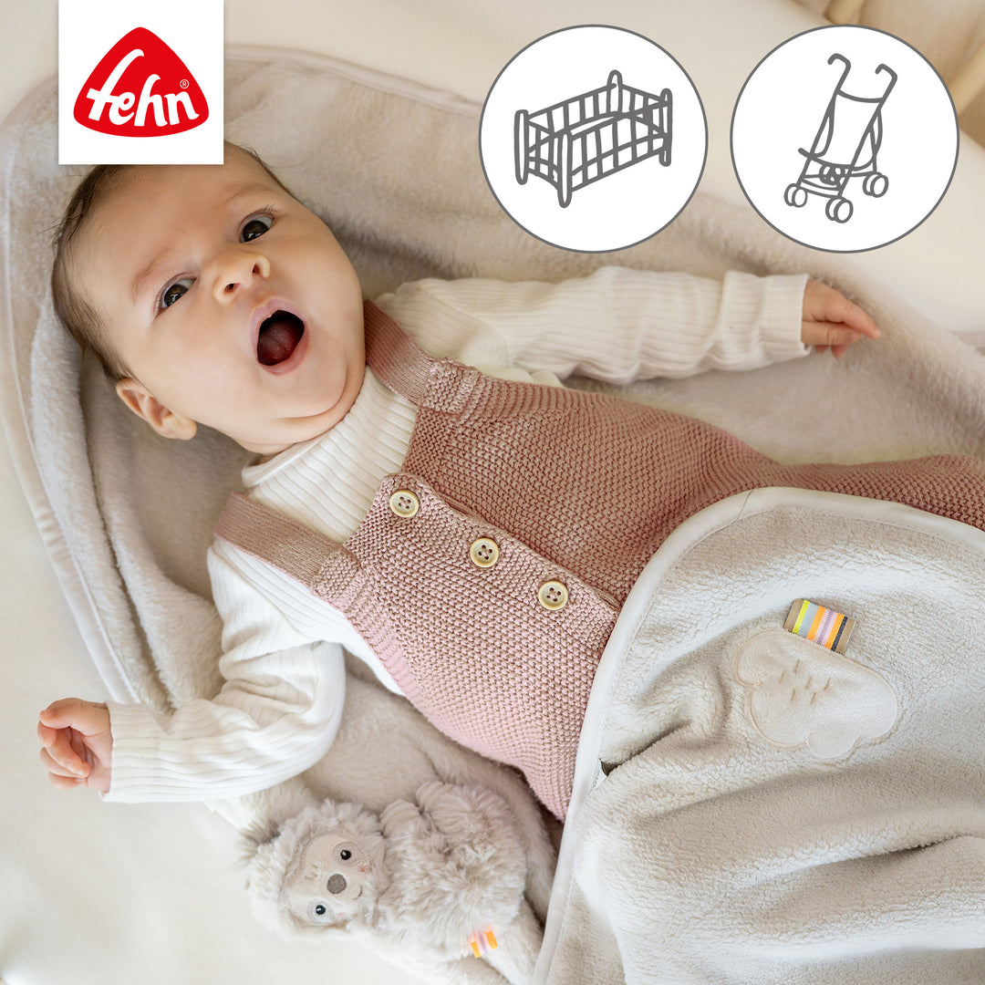 Baby Kuscheldecke Faultier für Babybett und Kinderwagen