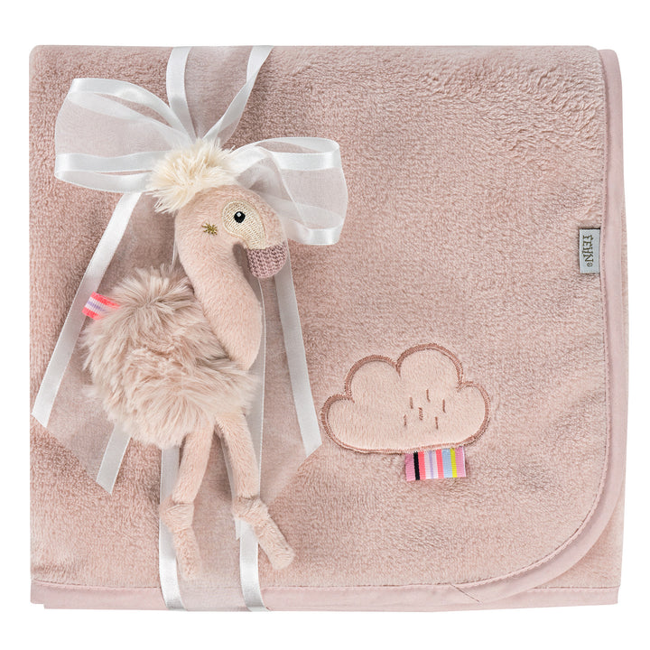 Baby Kuscheldecke Flamingo mit Greifling