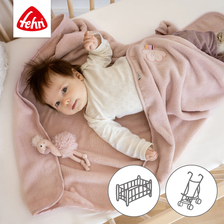 Baby Kuscheldecke Flamingo für Babybett und Kinderwagen