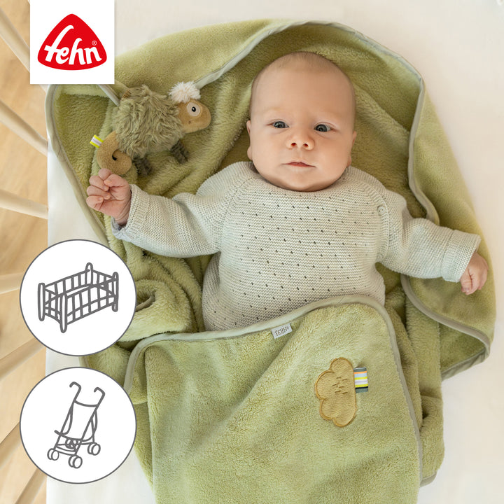 Baby Kuscheldecke Chamäleon für Babybett und Kinderwagen