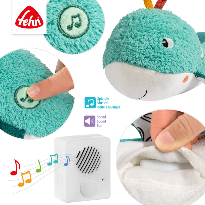 Details der Baby Einschlafhilfe Wal mit Soundmodul &amp; einfacher Bedienung