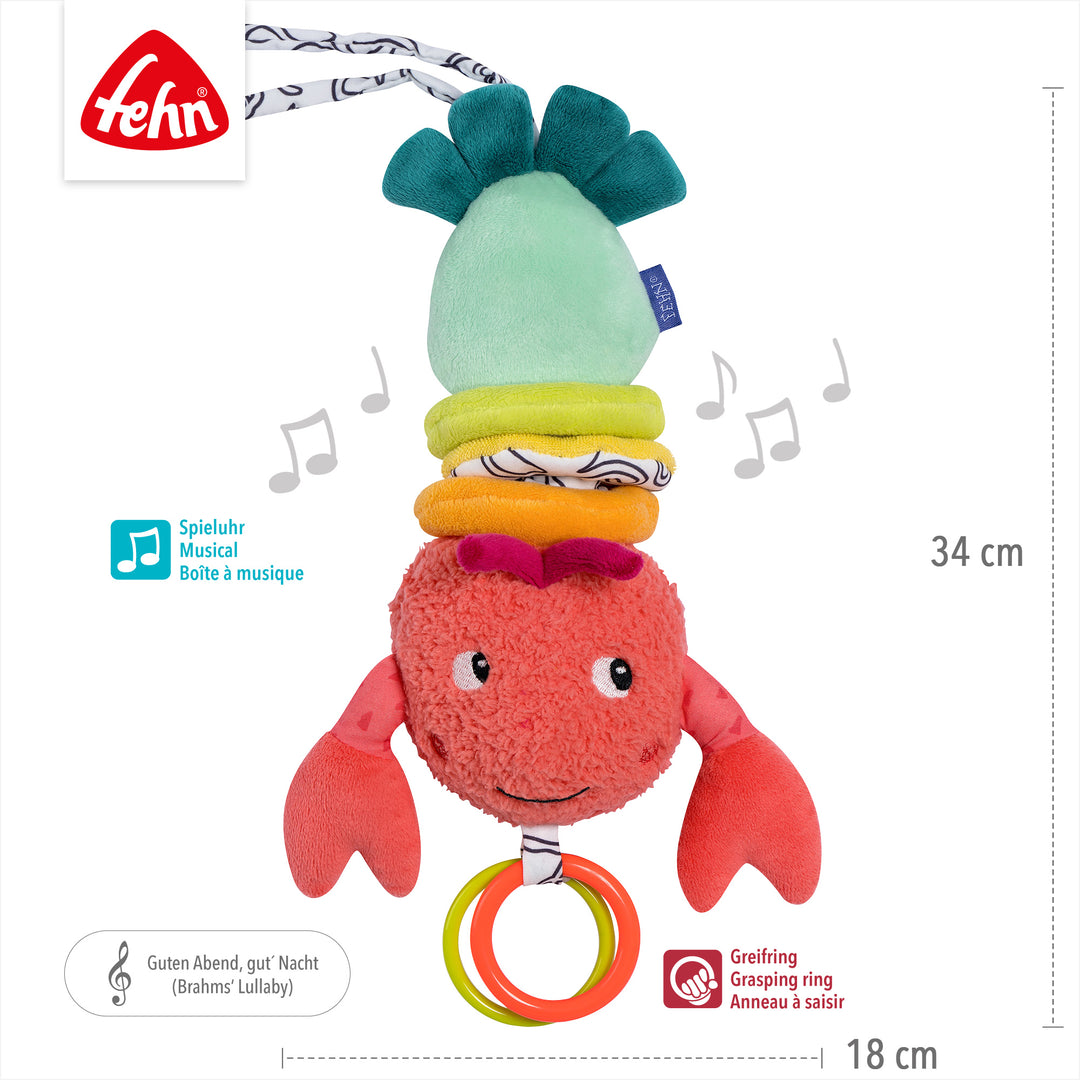 Baby Spieluhr Hummer, 34 x 18 cm, mit Melodie "Brahms´ Wiegenlied"