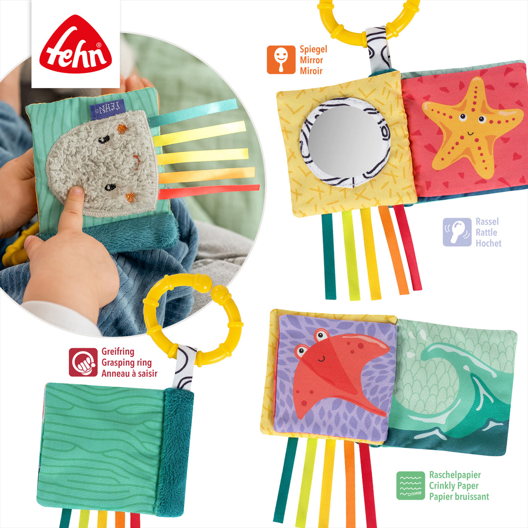Innenseiten des Baby Mini-Knisterbuchs Tintenfisch mit Spielelementen