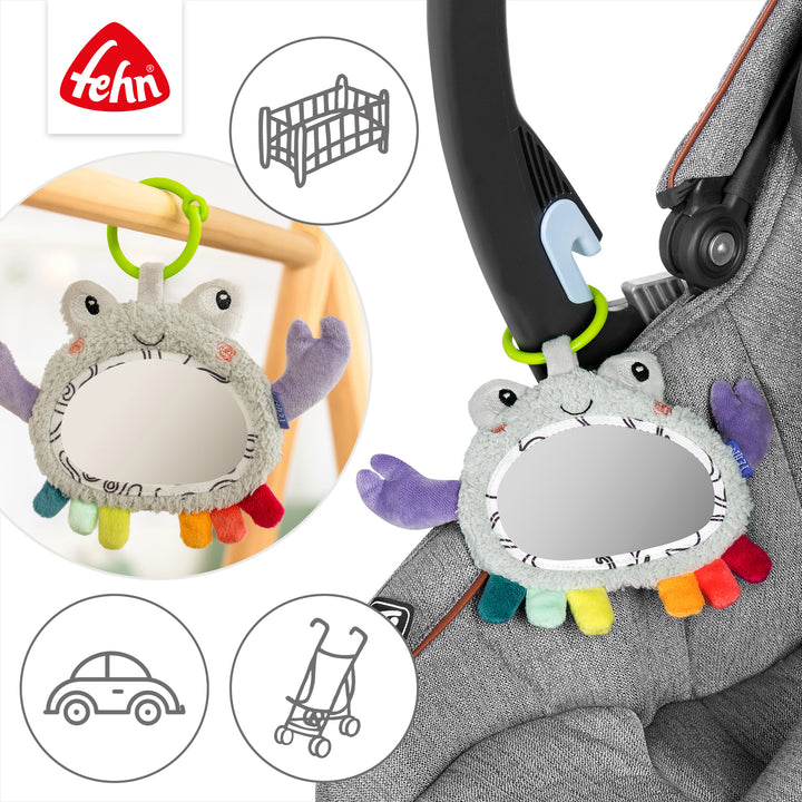 Baby Activity-Spiegel Krabbe an Babyschale befestigt