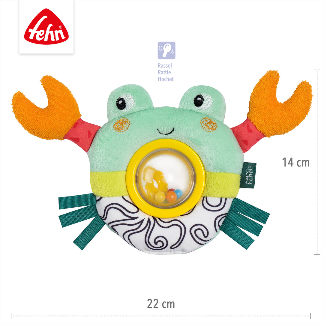 Baby Drehballrassel Krabbe, 14 x 22 cm