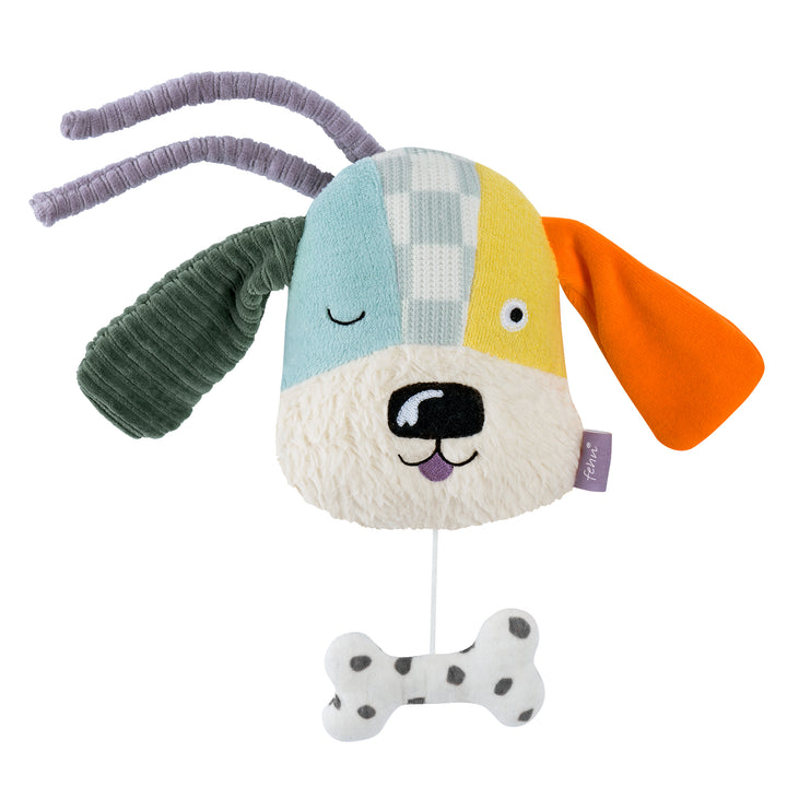 Baby Spieluhr Hund  mit Knochen zum Aufziehen