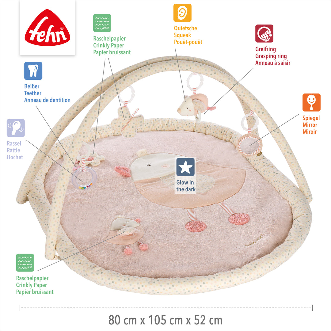 Baby 3-D-Activity-Decke Vogel mit abnehmbaren Spielelementen, 80 x 105 x 52 cm