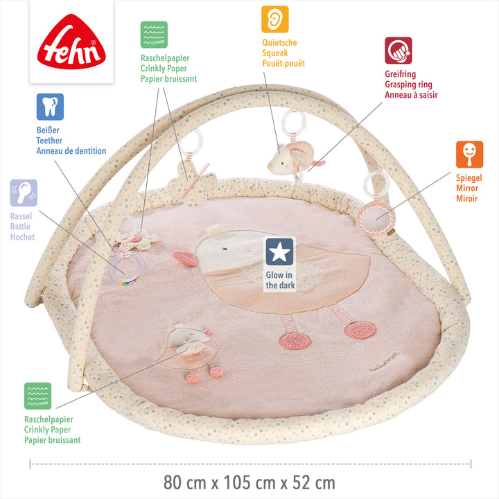 Baby 3-D-Activity-Decke Vogel mit abnehmbaren Spielelementen, 80 x 105 x 52 cm