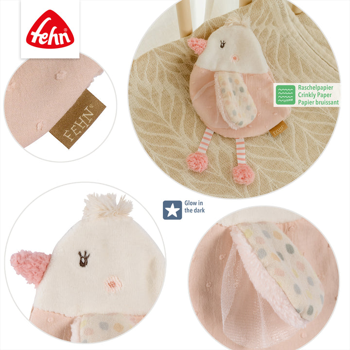 Detailansicht des Baby Knister-Vogels mit integriertem Raschelpapier