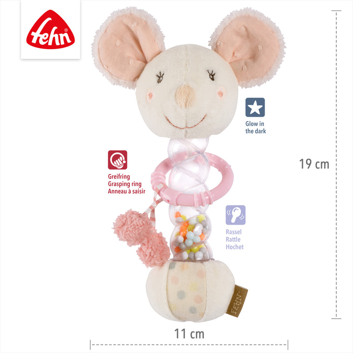 Baby Regenmacher Maus, 19 x 11 cm