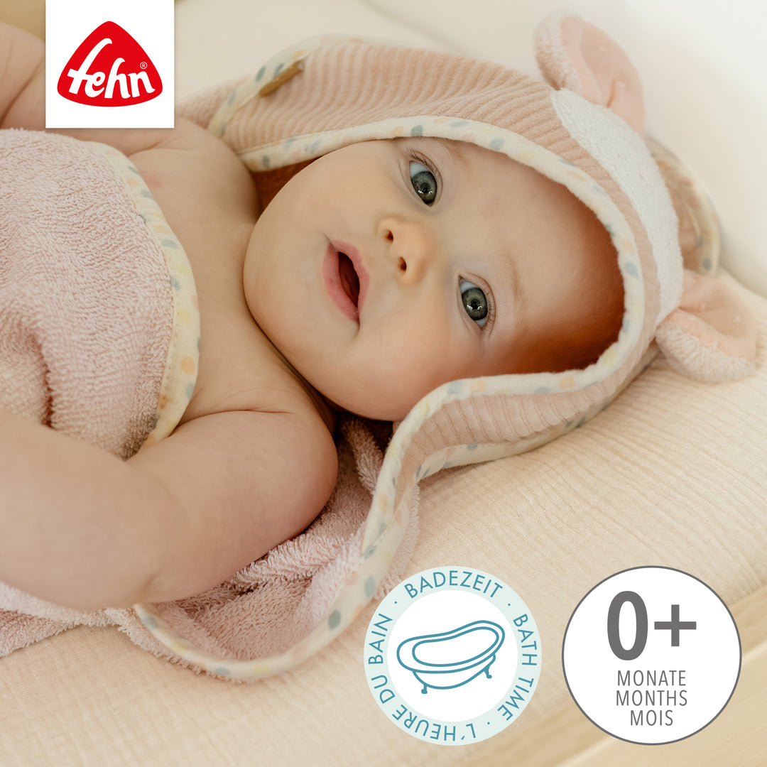 Baby Kapuzenbadetuch Maus aus weichem Frottee