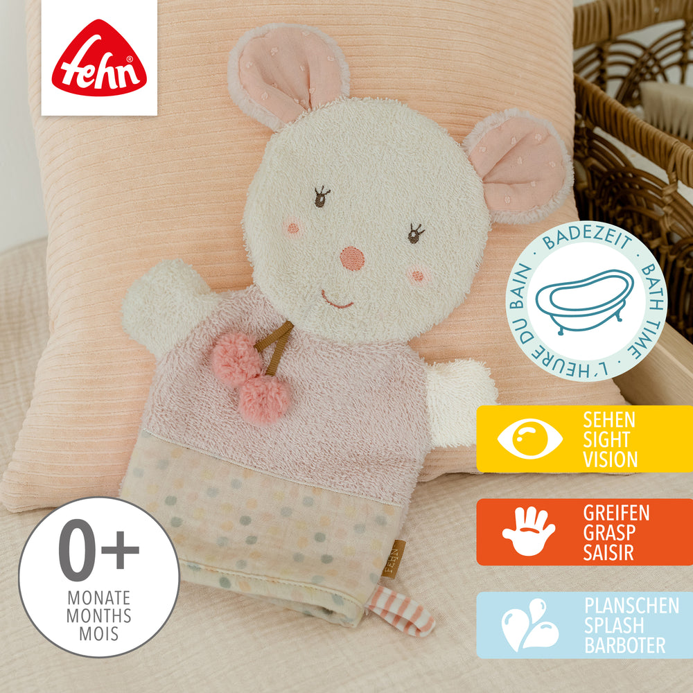 Baby Wachhandschuh Maus für die Badezeit