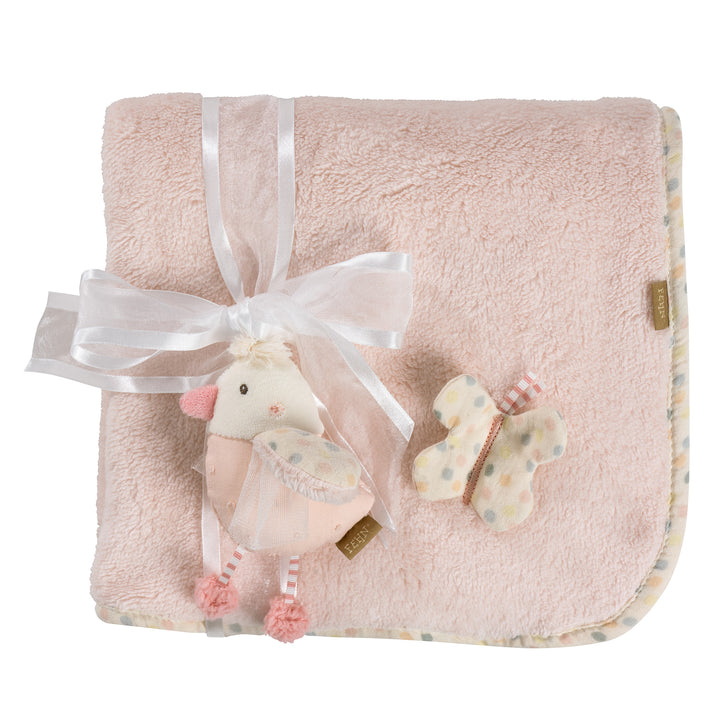 Baby Kuscheldecke Vogel mit Greifling