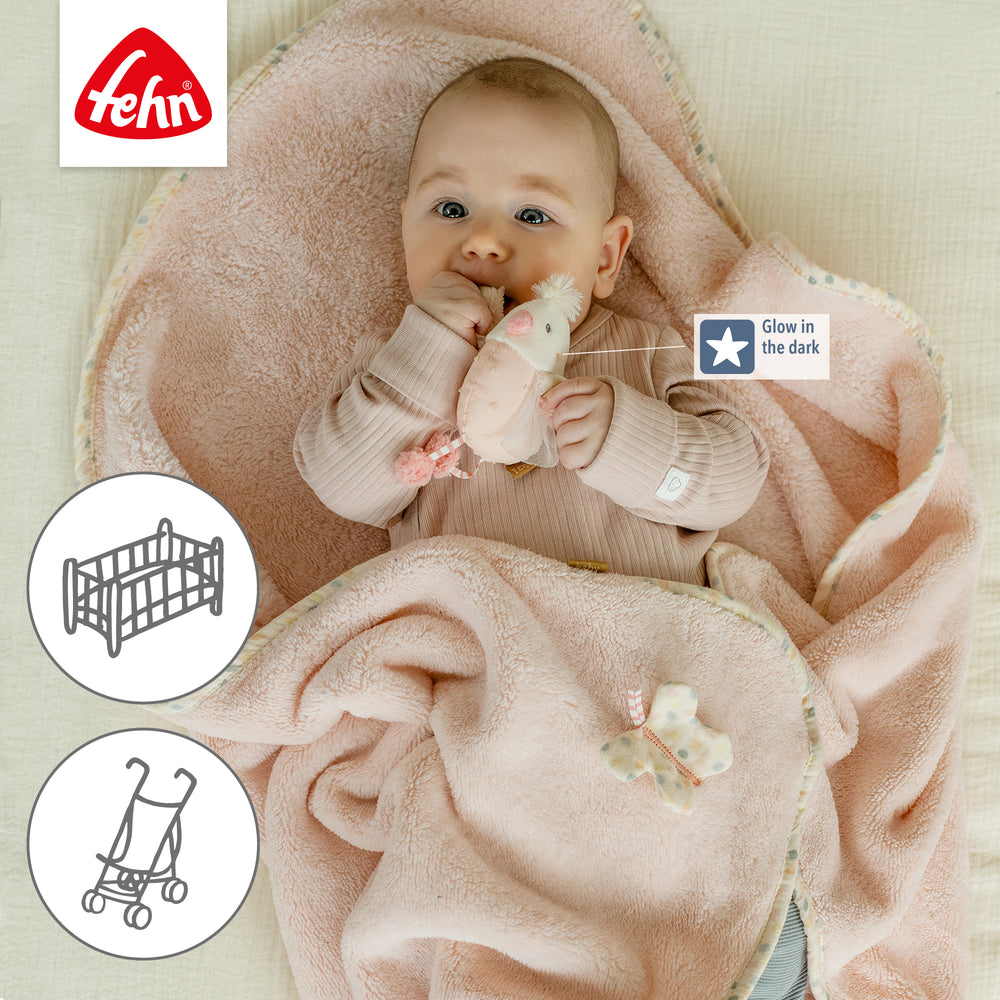 Baby Kuscheldecke Vogel für Babybett und Kinderwagen