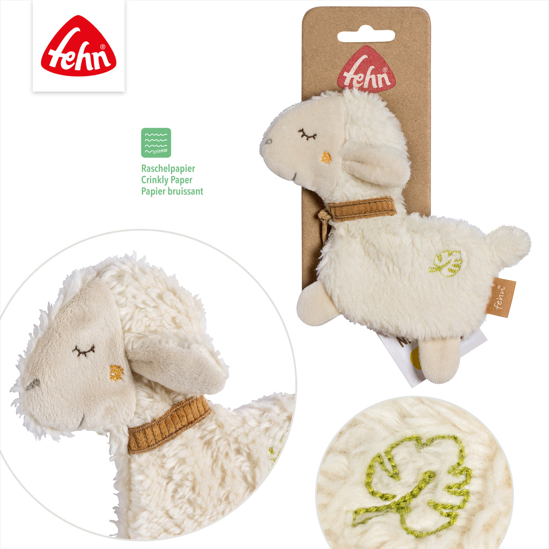 Details des Baby Knister-Schafs mit integriertem Raschelpapier