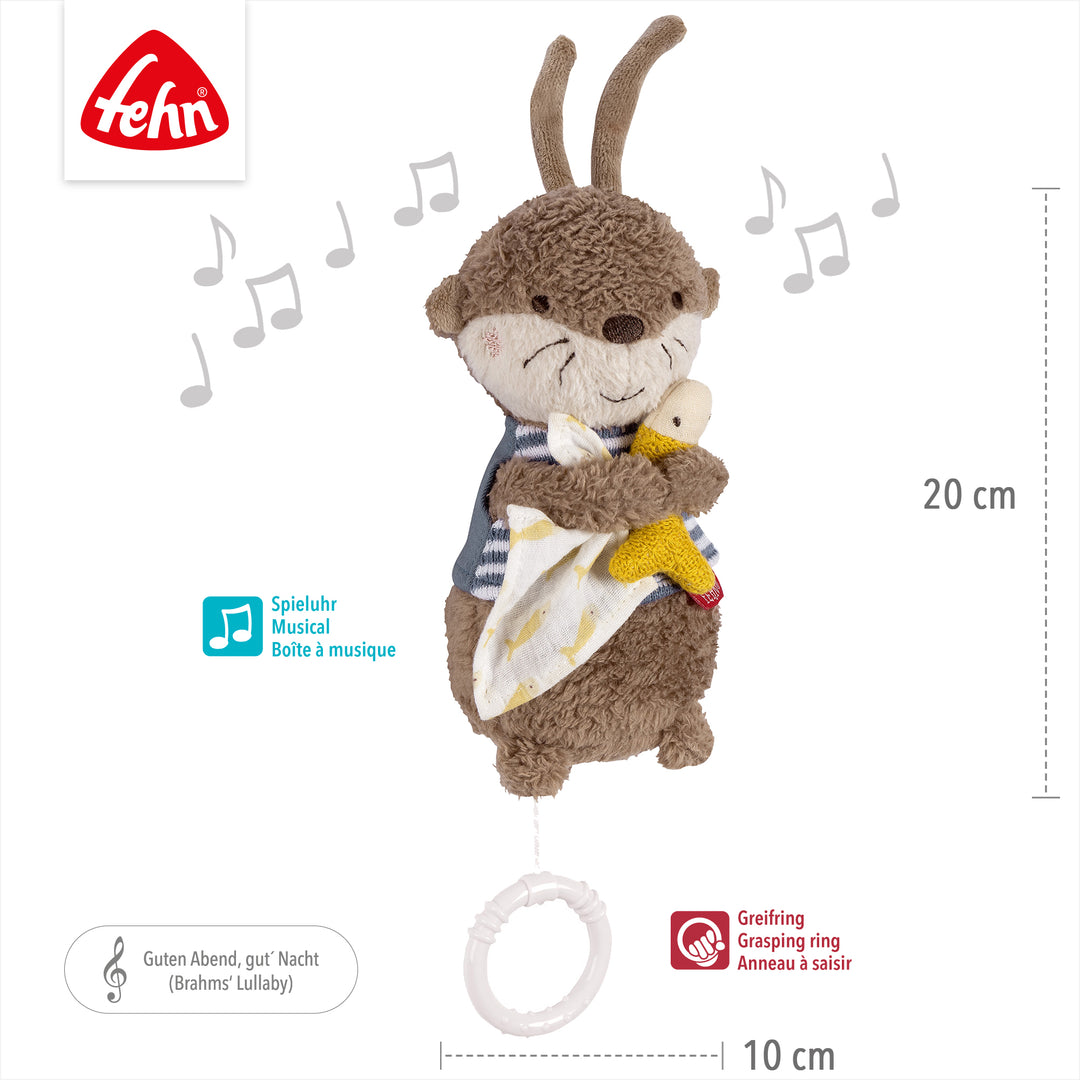 Baby Spieluhr Otter, 20 x 10 cm, mit Melodie "Brahms´ Wiegenlied"