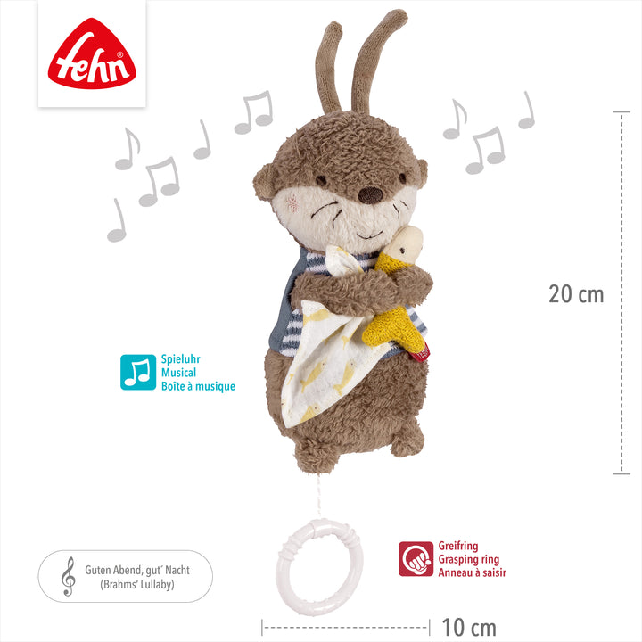 Baby Spieluhr Otter, 20 x 10 cm, mit Melodie "Brahms´ Wiegenlied"