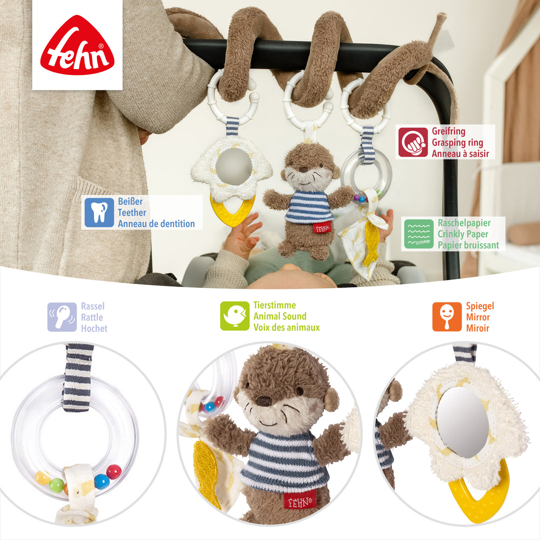Details der Activity-Spirale Otter mit verschiedenen Spielelementen