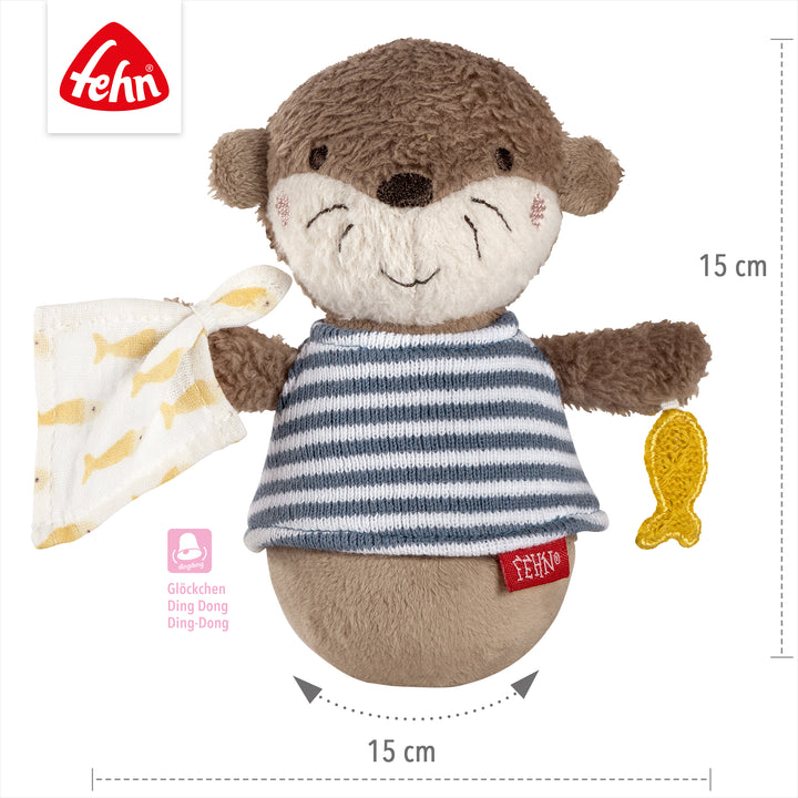 Baby Mini-Stehauf Otter, 15 x 15 cm, mit selbstaufrichtender Stehauf-Funktion