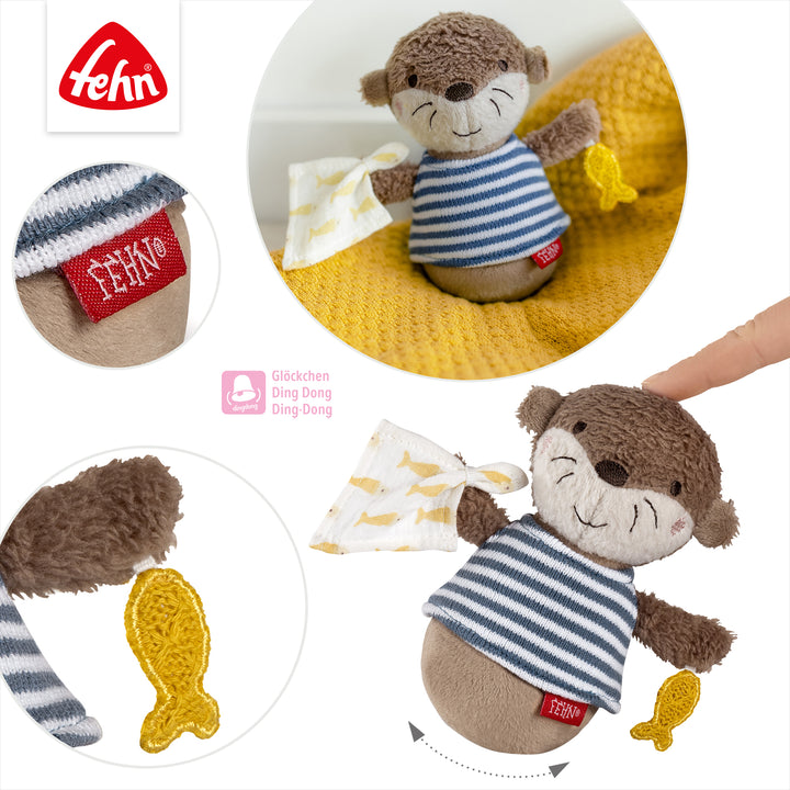 Details des Baby Mini-Stehauf Otter mit integriertem Glöckchen
