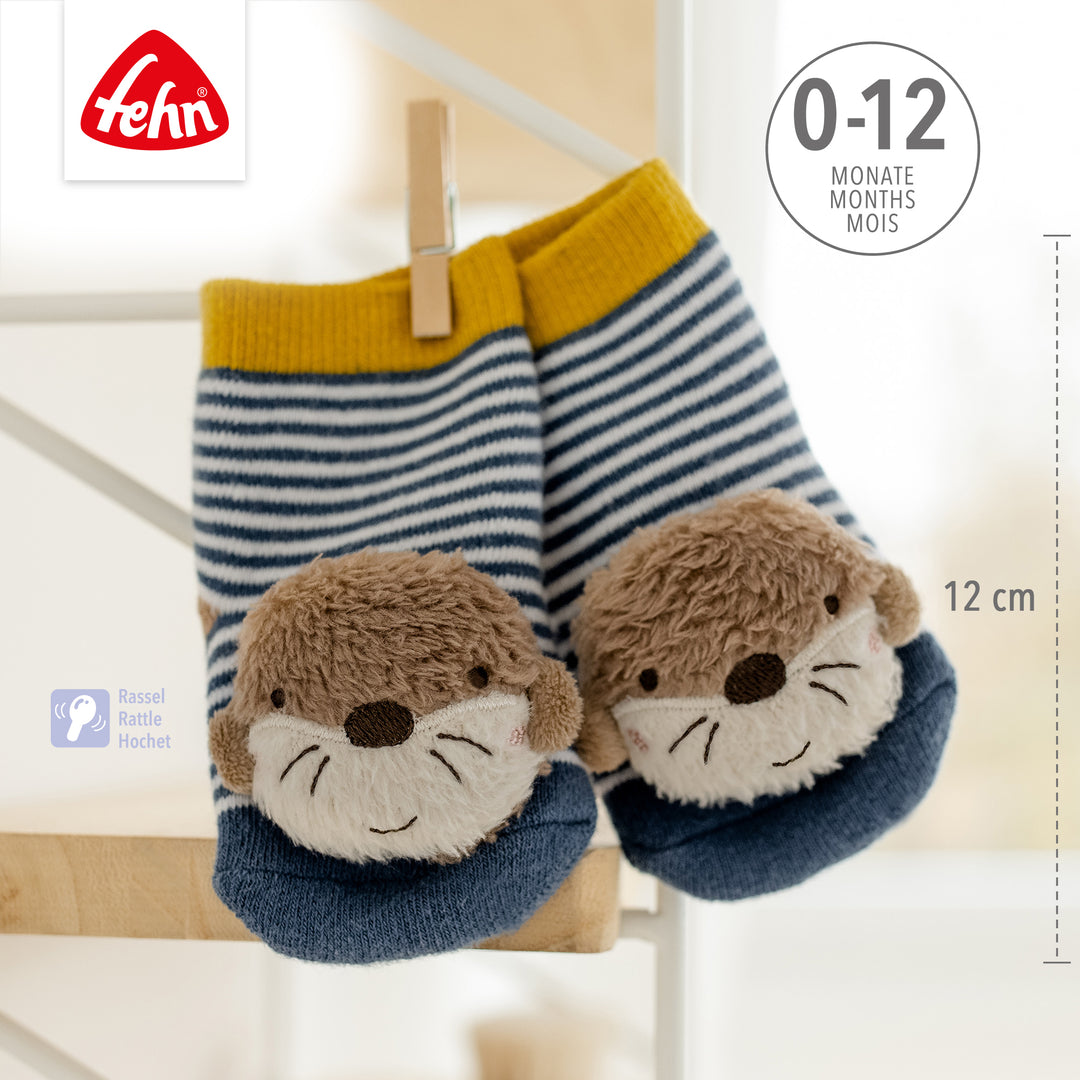 Baby Rasselsocken Otter, 12 cm lang