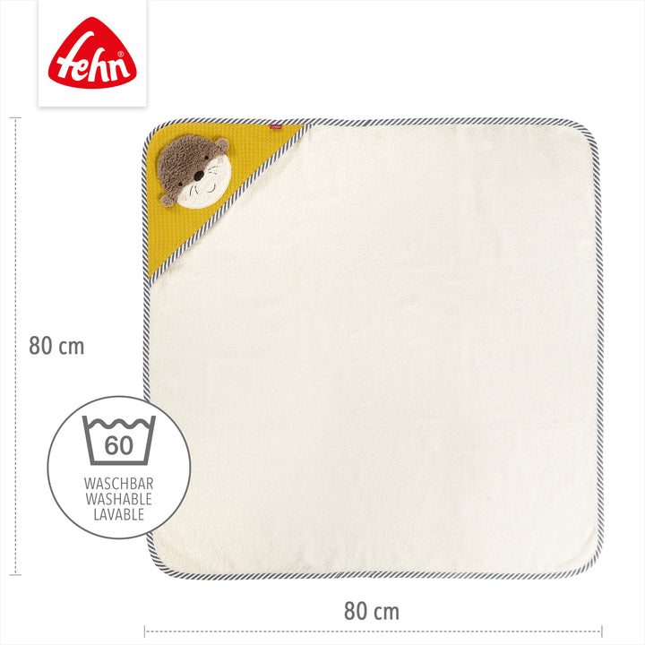 Baby Kapuzenbadetuch Otter, 80 x 80 cm, waschbar bei 60°C