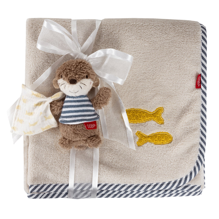 Baby Kuscheldecke Otter mit Greifling