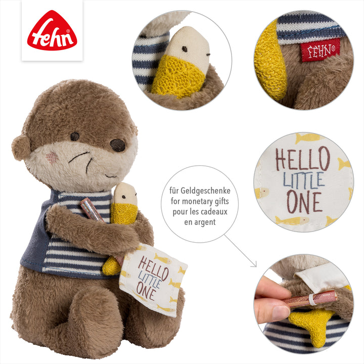 Detailansicht des Baby Kuscheltier Otter mit Schlaufe für Geldgeschenk